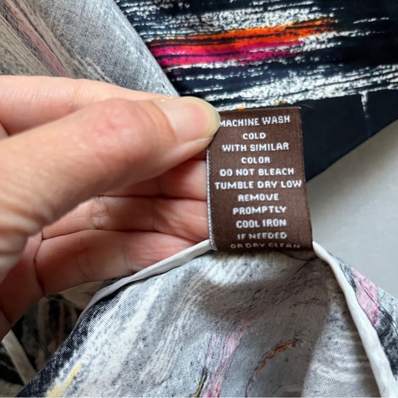 Adrienne Vittadini Multicolor Abstract Trench Belted Jacket Dress Sz 8 - Picture 7 of 10